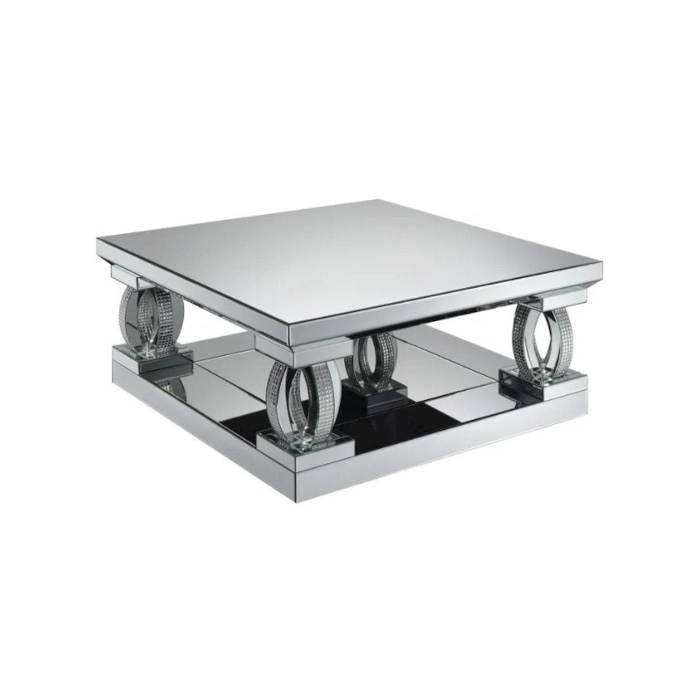 Amalia 3-piece Mirrored Coffee and End Table Set Silver