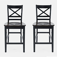 Asbury Park Solid Acacia Farmhouse X Back Stool (Set of 2)