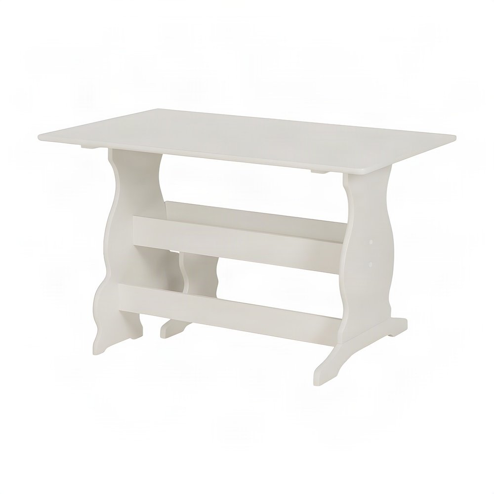 Pine and MDF Corner Dining Nook Set with Upholstered Bench and Table