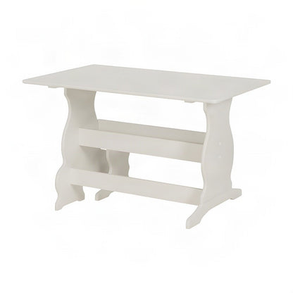 Pine and MDF Corner Dining Nook Set with Upholstered Bench and Table