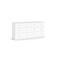 Furnifact -  White Dresser for Bedroom – Modern 6 Drawer Dresser with Spacious Storage – Sleek White Dresser and Bedroom Dresser for Clothes and Essentials