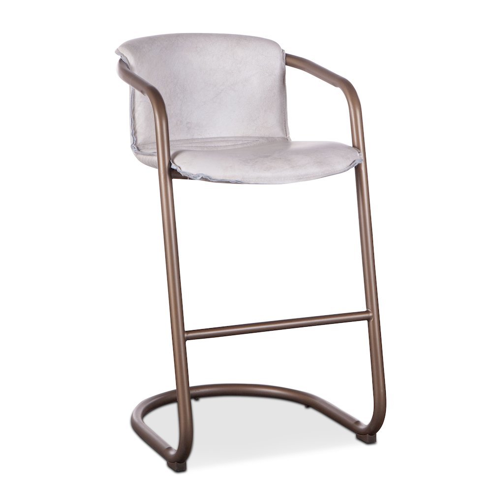Chiavari Leather Bar Chair in Vintage White