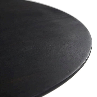 Black Acacia Wood Coffee Table Large Rustic Matt Finish Handmade