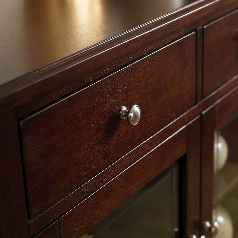 Merlot Cherry Finish Sideboard with Spacious Storage and Elegant Design