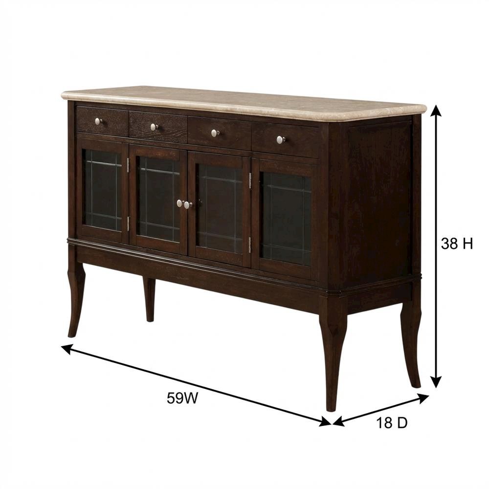 Merlot Cherry Finish Sideboard with Spacious Storage and Elegant Design
