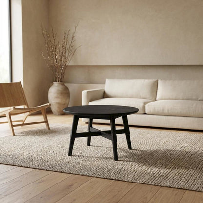 Modern Black Coffee Table with Wooden Finish and Sturdy Design