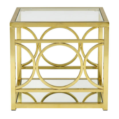 Gold Chrome Finish End Table with Modern Design and Durable Metal Frame