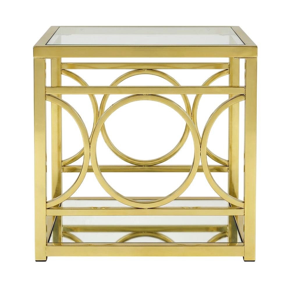 Gold Chrome Finish End Table with Modern Design and Durable Metal Frame