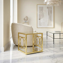 Gold Chrome Finish End Table with Modern Design and Durable Metal Frame