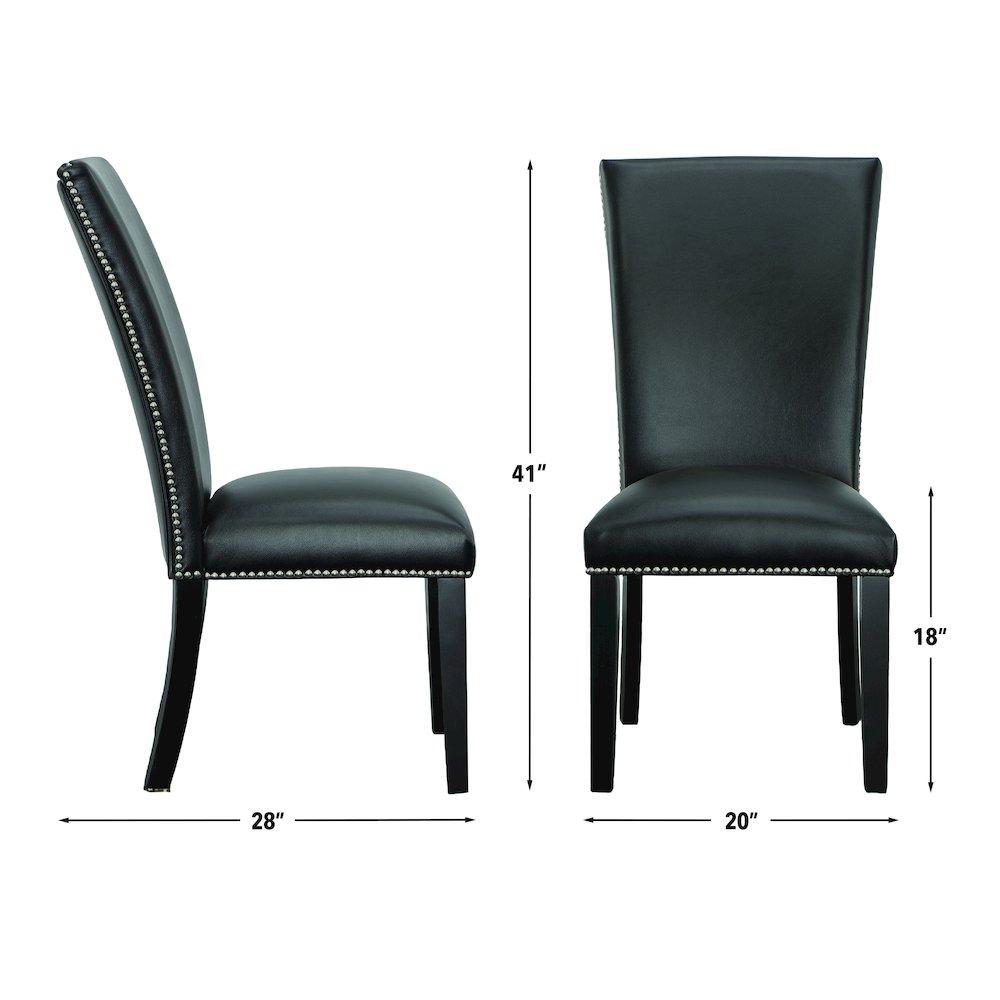Camila 9PC Square Dining Set Black Chair