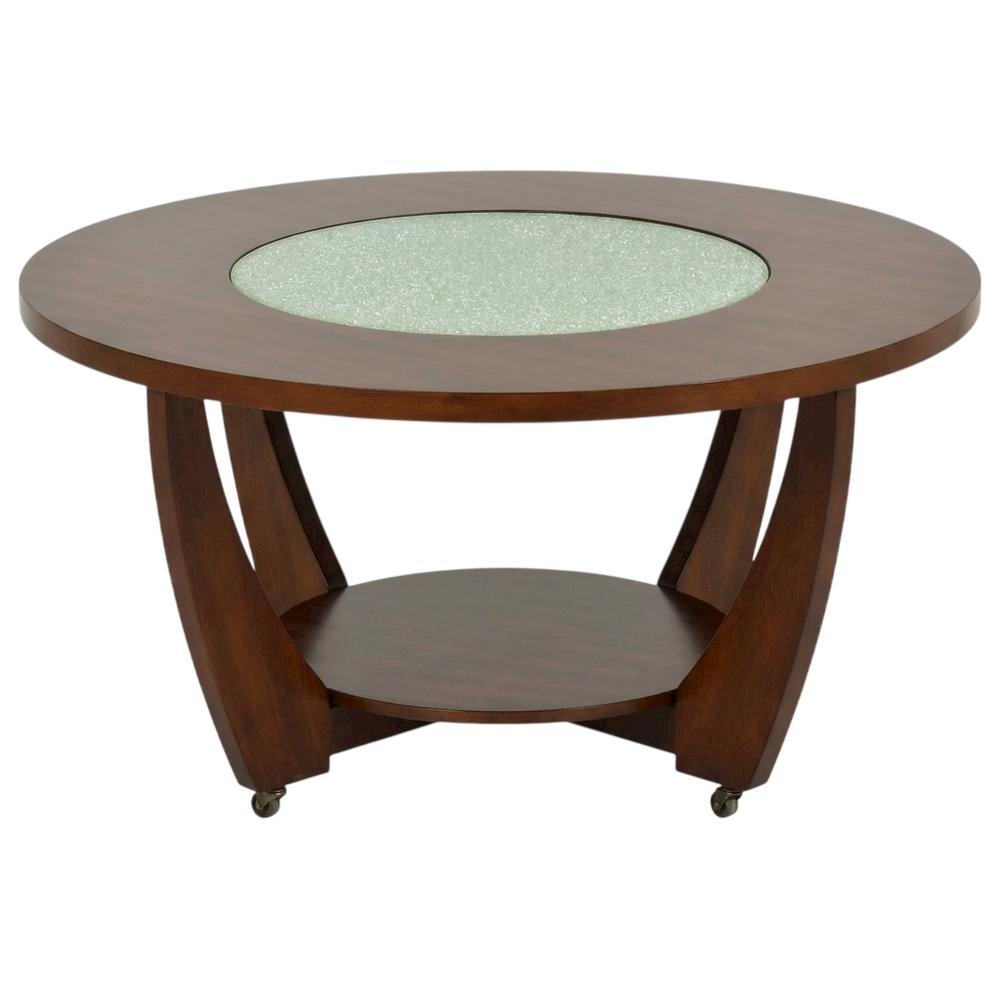 Merlot Cherry Cocktail Table with Casters and Modern Design