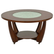 Merlot Cherry Cocktail Table with Casters and Modern Design