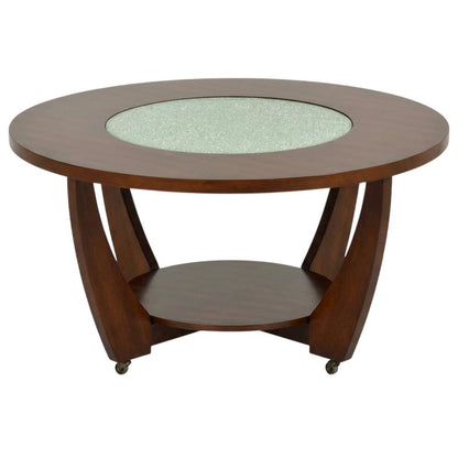 Merlot Cherry Cocktail Table with Casters and Modern Design