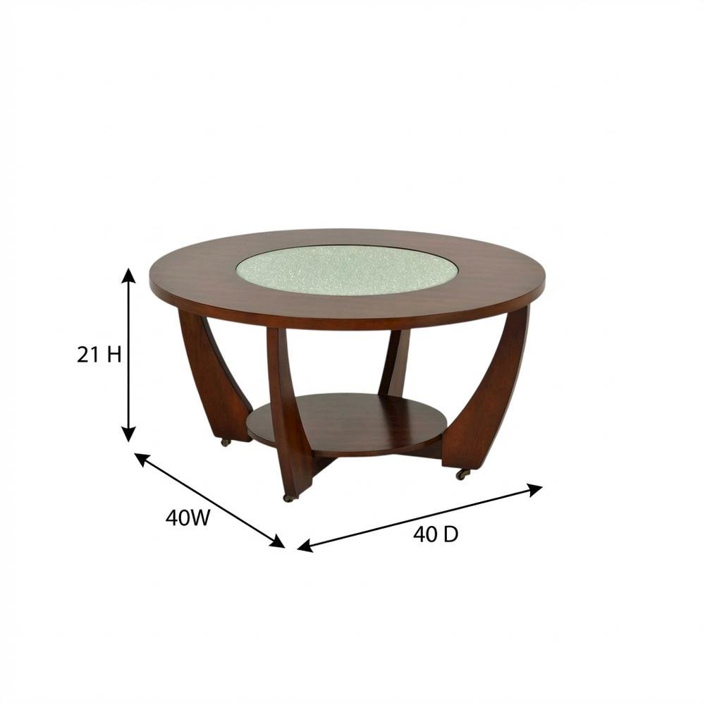 Merlot Cherry Cocktail Table with Casters and Modern Design