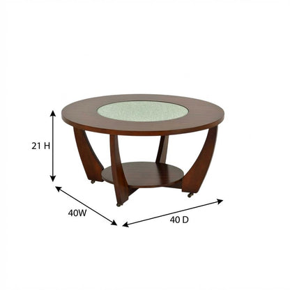 Merlot Cherry Cocktail Table with Casters and Modern Design