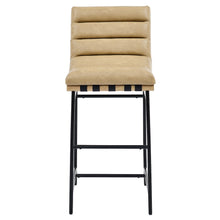 Nicco Sand Vegan Leather 30" Bar Stool with Black Iron Base