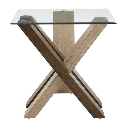 Natural Wood end Table with Deep Cherry Finish, Sturdy Design for Living Room
