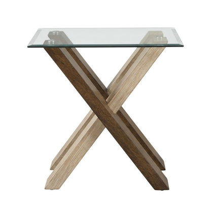Natural Wood end Table with Deep Cherry Finish, Sturdy Design for Living Room