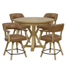 Faux Leather Counter Dining Set with Game Top, Poker Gaming Table and Chairs Set