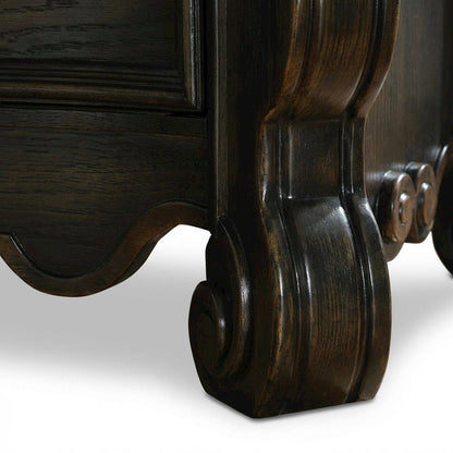 Wooden Nightstand in Warm Oak Finish with Spacious Storage Drawer, Sleek Design