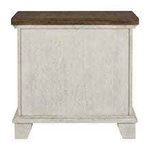 Rustic Ivory Nightstand with Two Drawers and Warm Finish for Bedroom