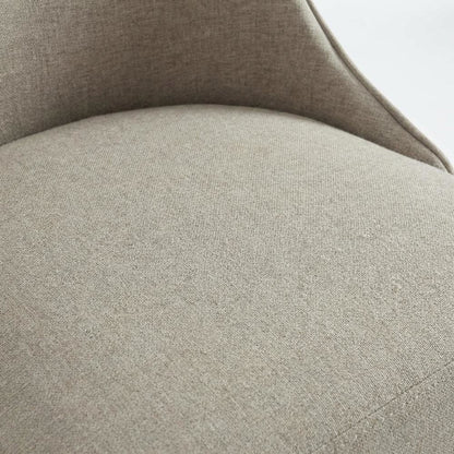 Khaki Side Chair with Dark Metal Base, Comfortable Fabric, Set of 2