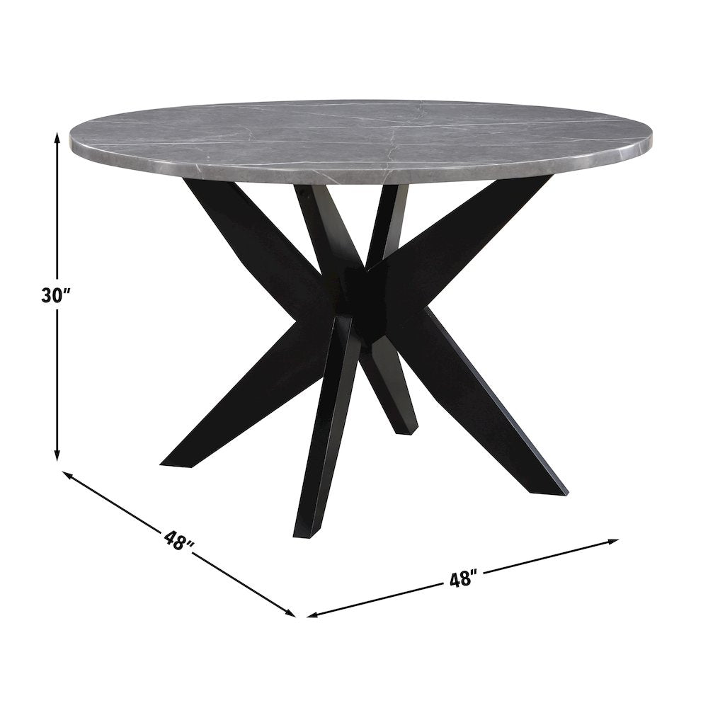 Amy 48-inch Round Faux-Marble Dining Table