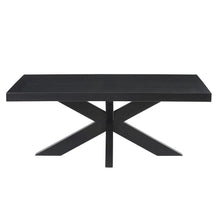 Elegant Ebony Cocktail Table with Ash Veneer Top and Solid Rubberwood Legs
