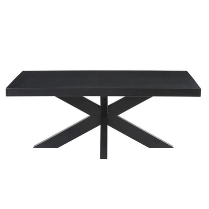 Elegant Ebony Cocktail Table with Ash Veneer Top and Solid Rubberwood Legs