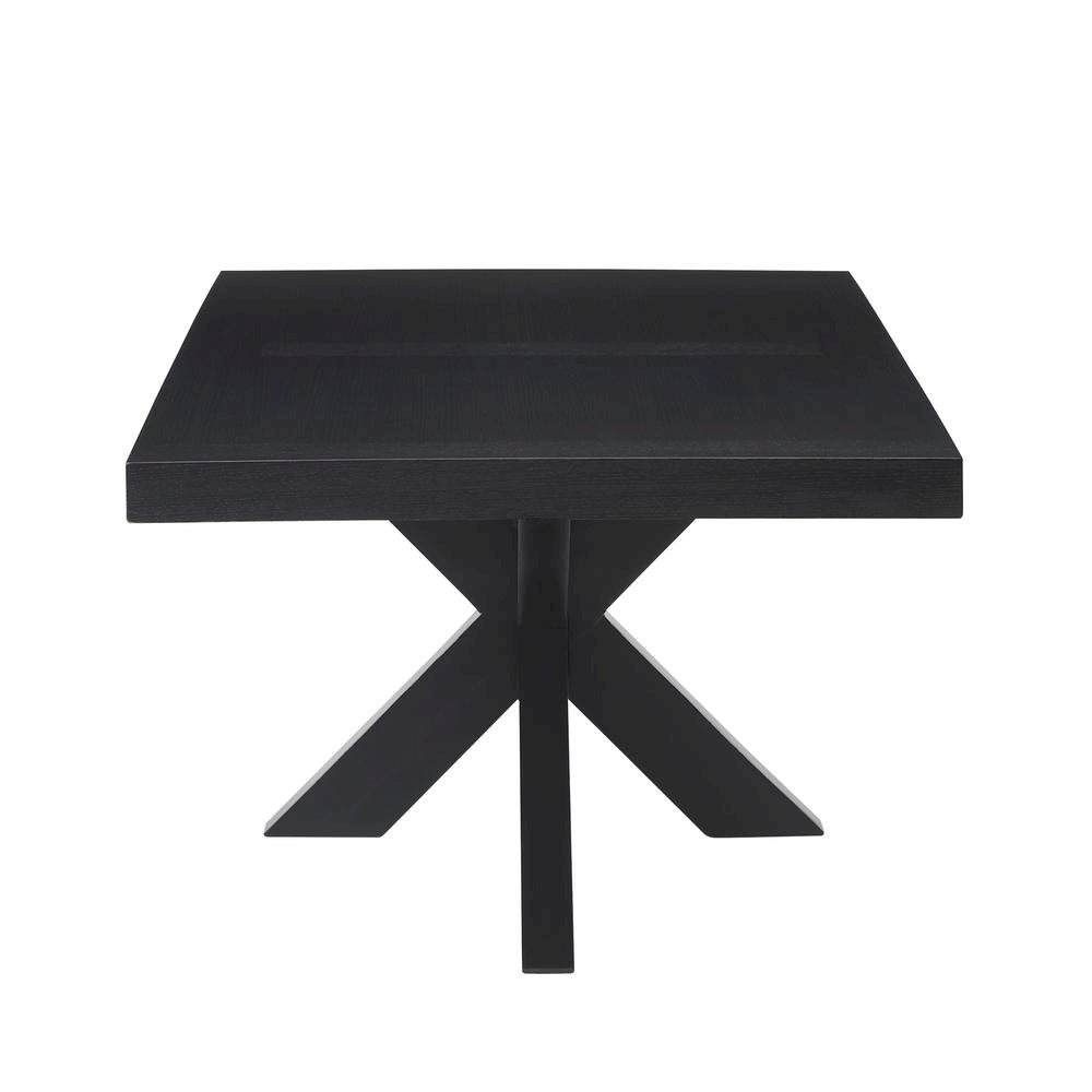 Elegant Ebony Cocktail Table with Ash Veneer Top and Solid Rubberwood Legs