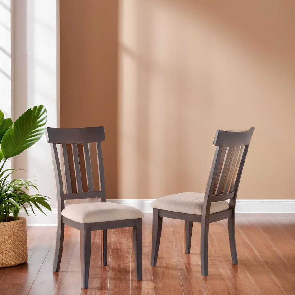 Elegant Dusky Cedar Set of 2 Dining Chairs Crafted from Rubberwood and Bentwood