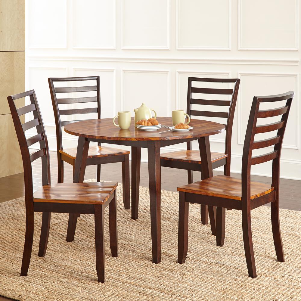 5 Pc Dining Set, Tone on tone cordovan cherry finish
