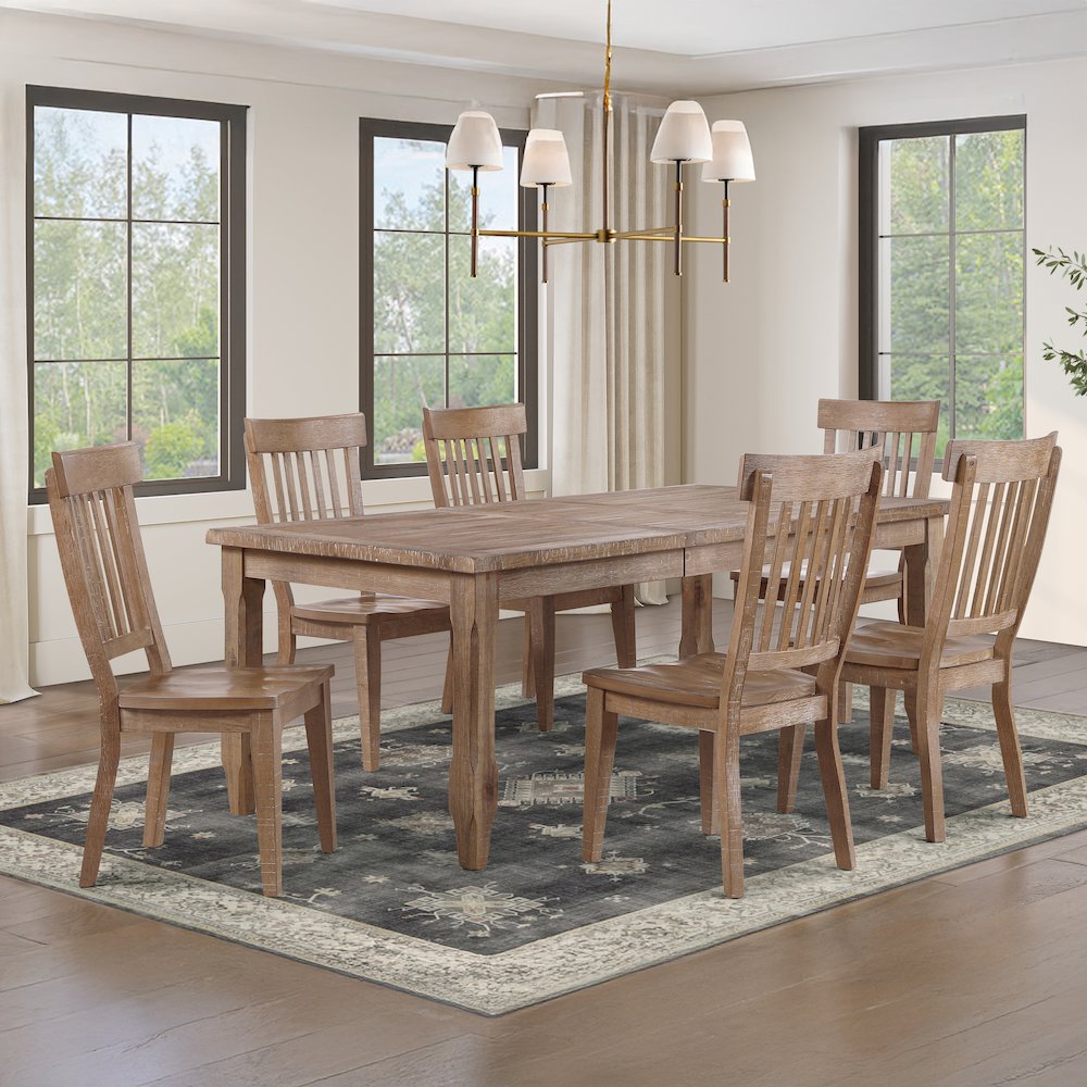 Riverdale Leg Table with 6 Wooden Side Chairs