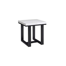 White Marble Top End Table, White marble top/espresso base
