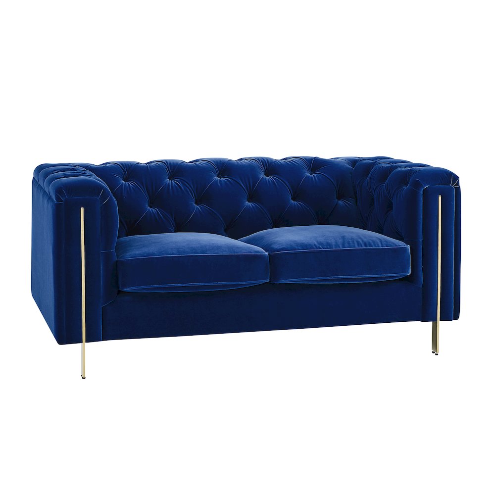Charlene Blue Velvet Loveseat
