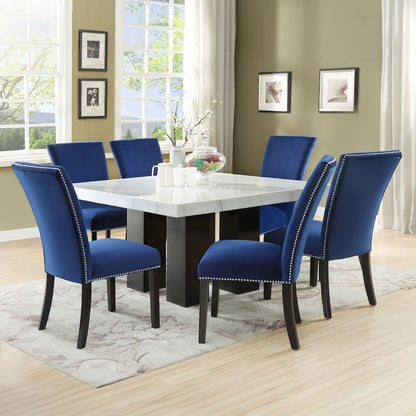 Camila Square 7PC Dining Set Blue Chair