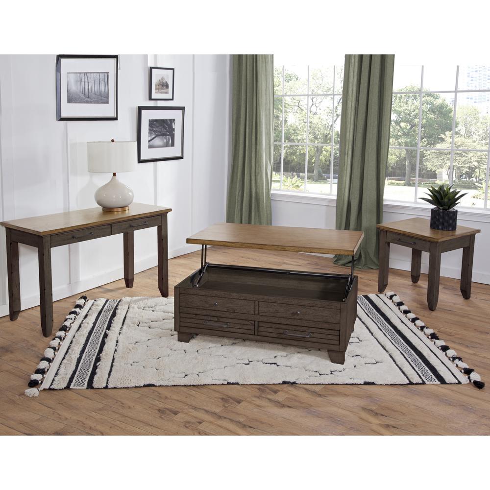 Bear Creek Lift-Top Cocktail Table with Casters, Brown