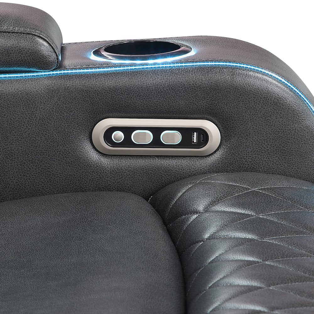Luna Charcoal Power Recliner