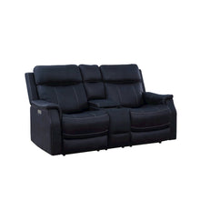 Valencia Dual Power Reclining Console Loveseat - Ocean