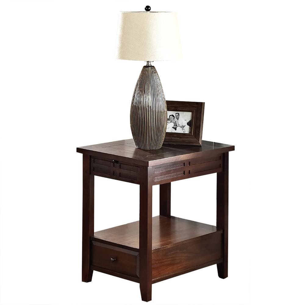 Chairside End Table, Mocha Cherry finish