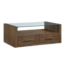 Garland Castered Glass Top Coffee Table, Toffee Finish