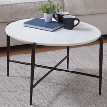 Loxie White Marble Top Round Cocktail Tb