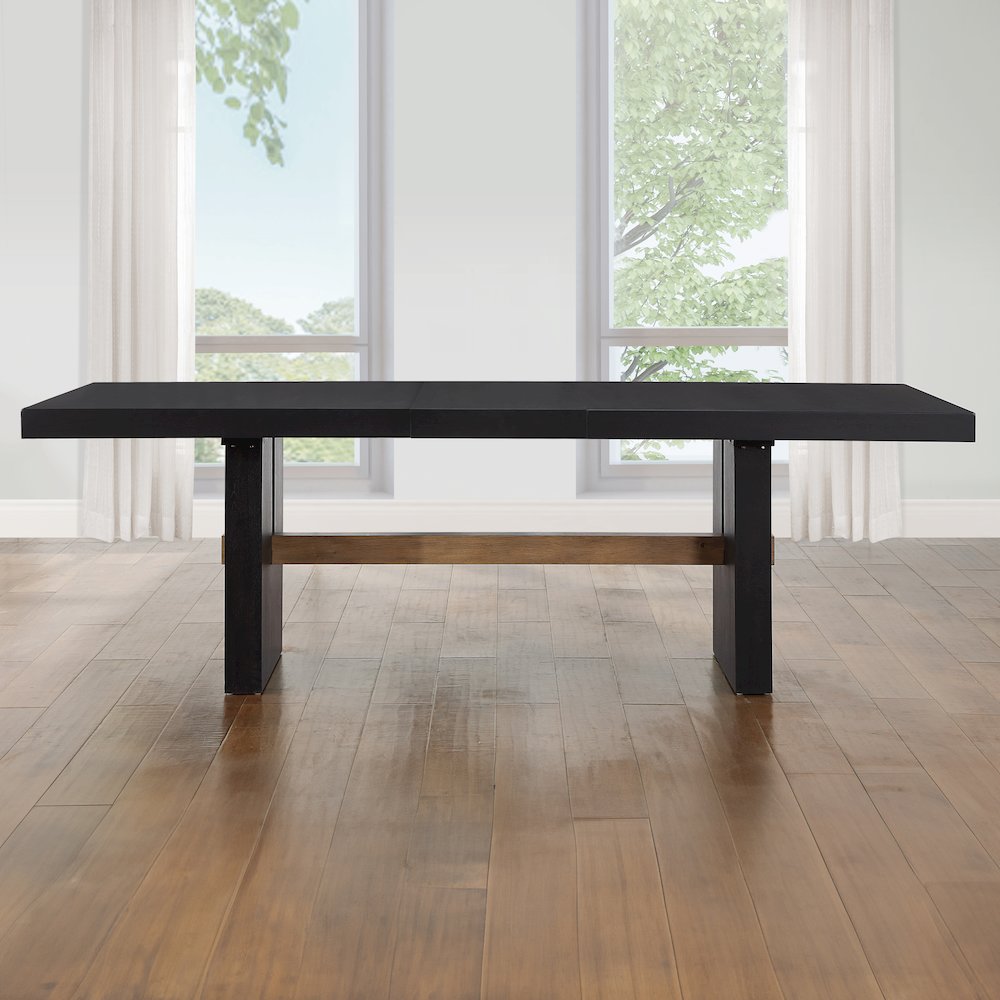 Aubrey 78-96" Dining Table w/18" Leaf, Black