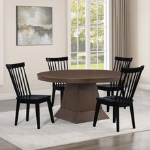 Vaughn Coffee 5-Piece 60-96" Dining Set, 4 Vaughn Black Side Chairs