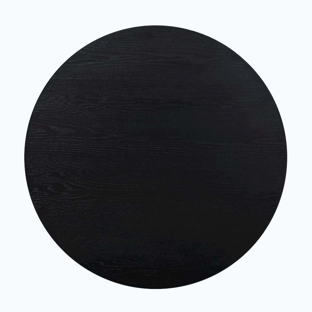 Magnolia 52-Inch Round Table, Black  with Gold Accent