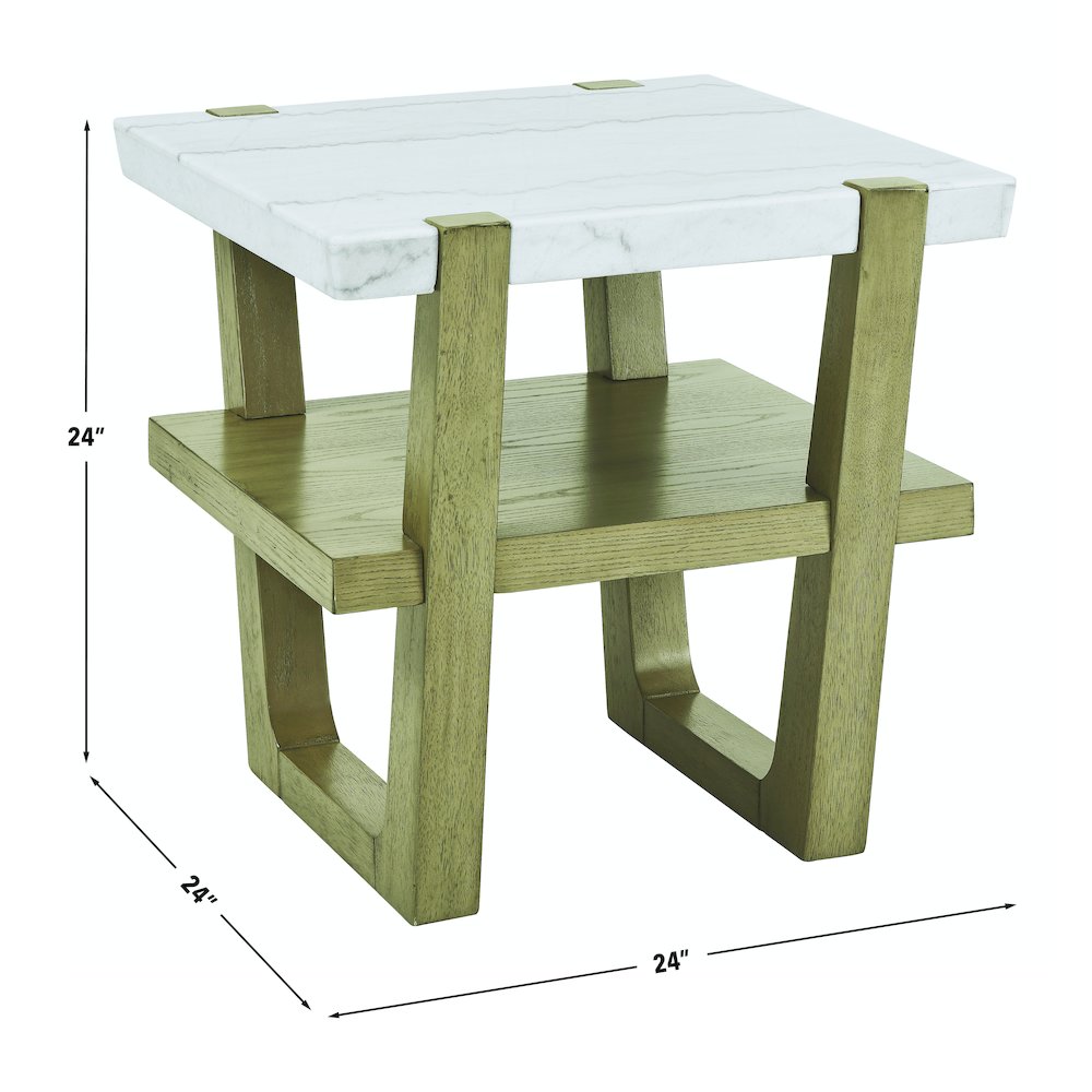 Perth White Marble 3-Piece Table Set (Cocktail, End & Sofa Table)