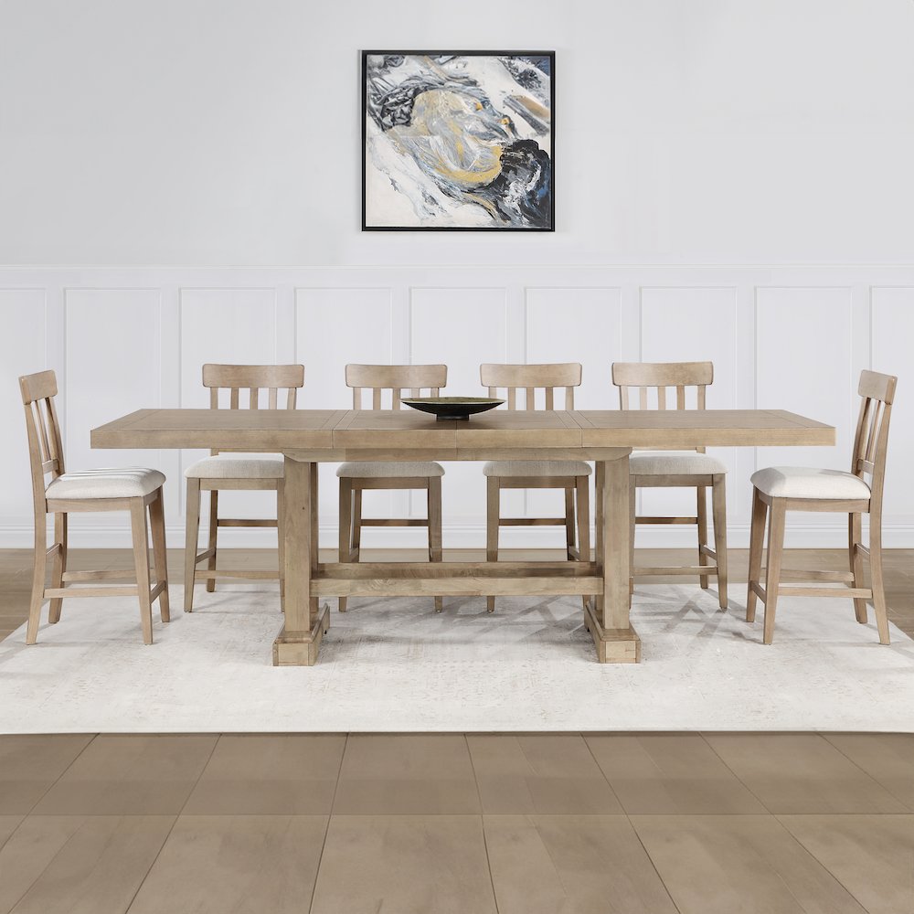 Napa 7-Piece Counter Dining Set, Sand