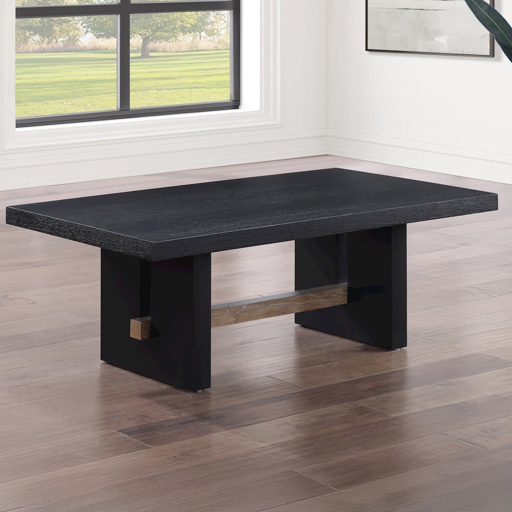 Aubrey 48" Coffee Table, Black Finish