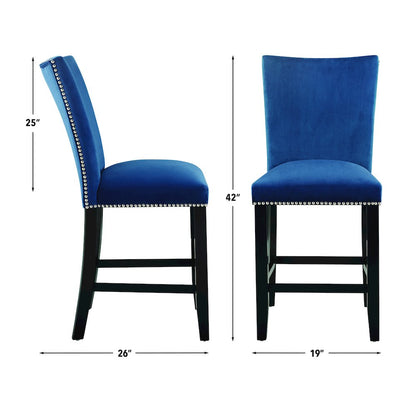 Camila 9PC Rectangle Counter Set Blue Chair