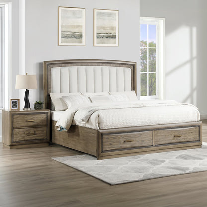 2-Drawer NightstandExpertly crafted from oak veneers, solid Asian hardwoods
